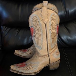 Corral Teens Heart Angel Wing Cowgirl Boots